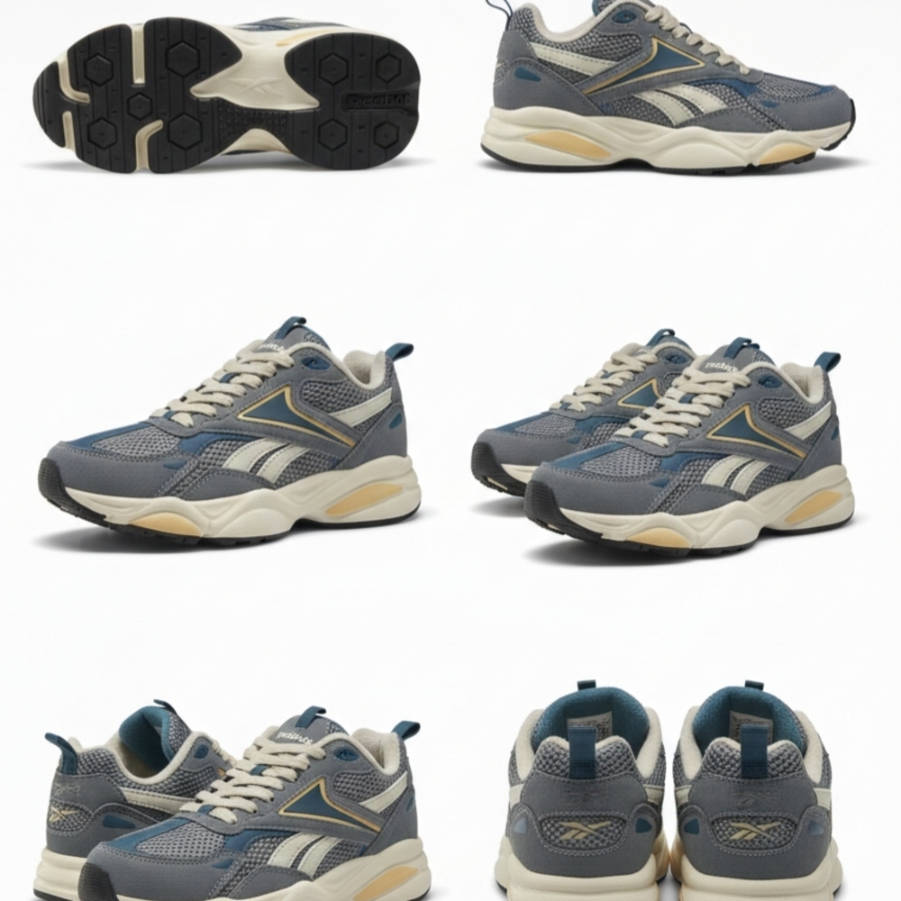 Reebok Men's Blue and Gray Sneakers